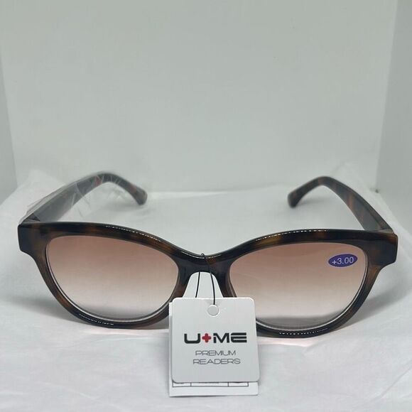 U-ME Women’s Tortoise Cat Eye Reading Sunglasses +3.00 with UV Protection – Pear - Picture 3 of 3